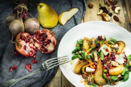 Food photography salad on a plate