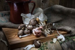 Food photography of mixed mushrooms